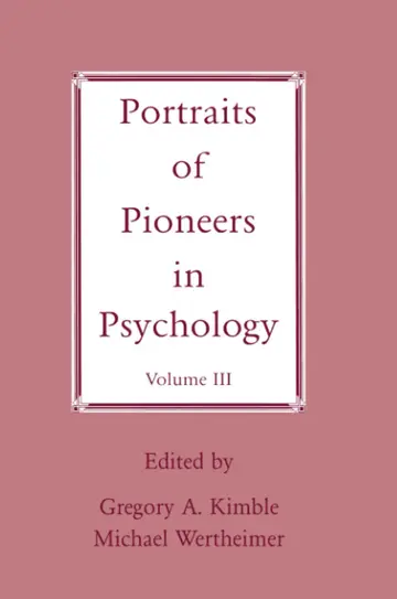 Cover of Portraits of Pioneers in Psychology (3)