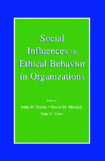 Cover of Social Influences on Ethical Behavior in Organizations