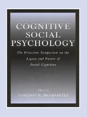 Cover of Cognitive Social Psychology