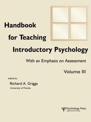 Cover of Handbook for Teaching Introductory Psychology