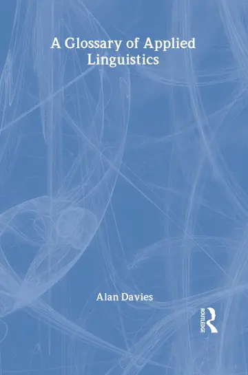 Cover of A Glossary of Applied Linguistics