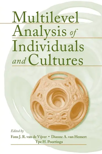 Cover of Multilevel Analysis of Individuals and Cultures