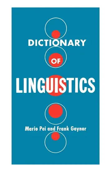 Cover of Dictionary of Linguistics