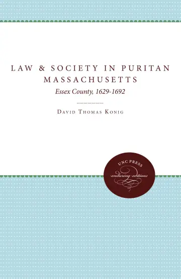 Cover of Law and Society in Puritan Massachusetts