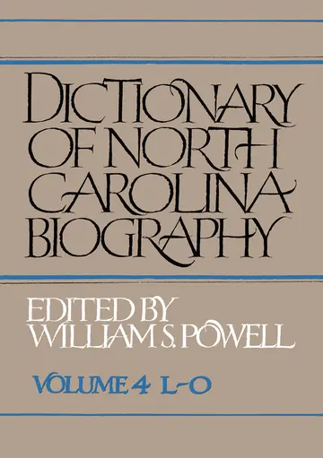Cover of Dictionary of North Carolina Biography