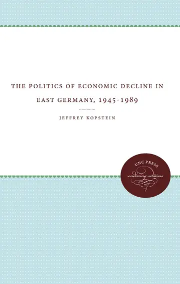 Cover of The Politics of Economic Decline in East Germany, 1945-1989