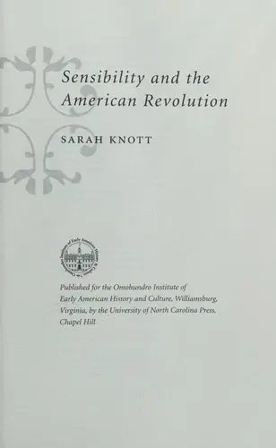 Cover of Sensibility and the American Revolution