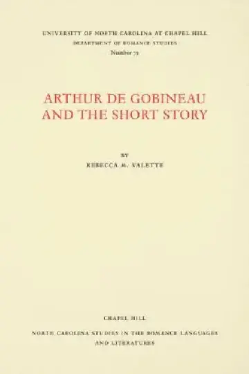 Cover of Arthur de Gobineau and the Short Story