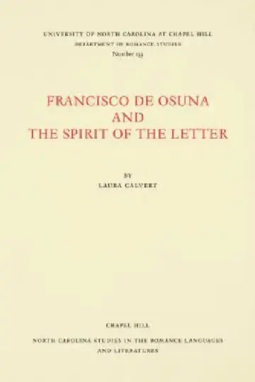 Cover of Francisco de Osuna and the Spirit of the Letter
