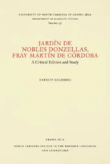 Cover of Jardín de Nobles Donzellas by Fray Martín de Córdoba