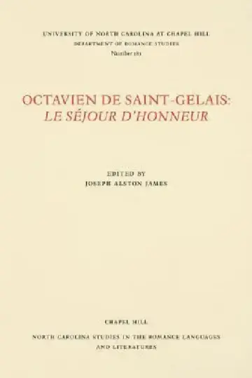 Cover of Octavien de Saint-Gelais