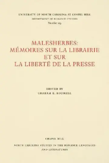 Cover of Malesherbes