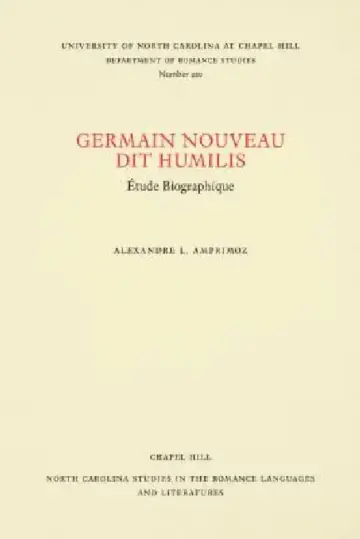 Cover of Germain Nouveau Dit Humilis