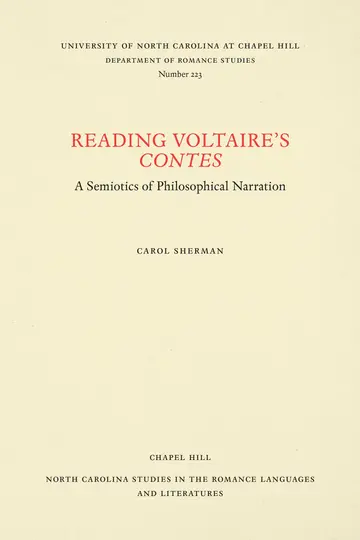Cover of Reading Voltaire's Contes