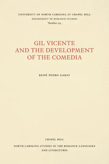 Cover of Gil Vicente and the Development of the Comedian