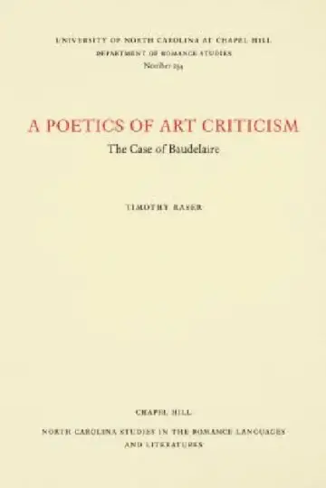 Cover of A Poetics of Art Criticism