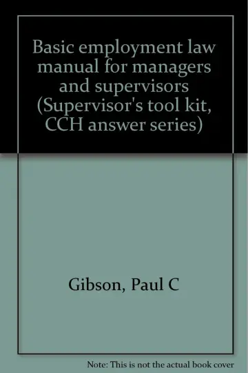 Cover of Basic employment law manual for managers and supervisors