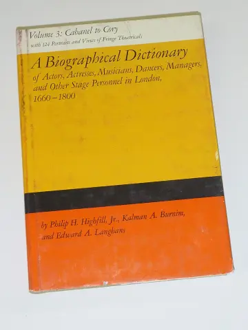 Cover of Biographical Dictionary of Actors, Actresses, Musicians, Dancers, Mangers and Other Stage Personnel in London, 1600-1800