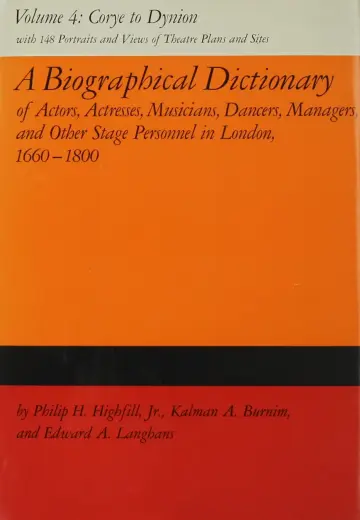 Cover of Biographical Dictionary of Actors, Actresses, Musicians, Dancers, Managers, and Other Stage Personnel in London, 1660-1800