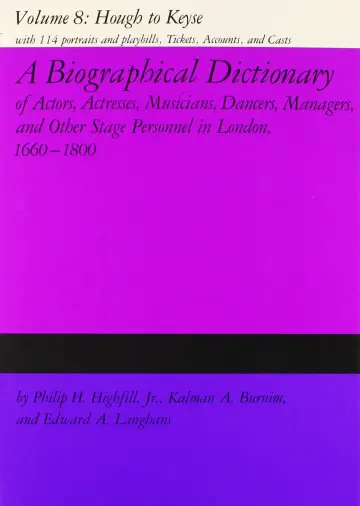 Cover of A Biographical Dictionary of Actors, Actresses, Musicians, Dances, and Other Stage Personnel
