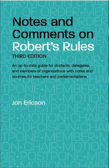 Cover of Notes and Comments on Robert's Rules