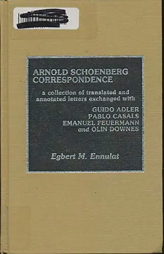 Cover of Arnold Schoenberg Correspondence
