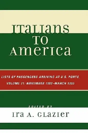 Cover of Italians to America, November 1902 - March 1903