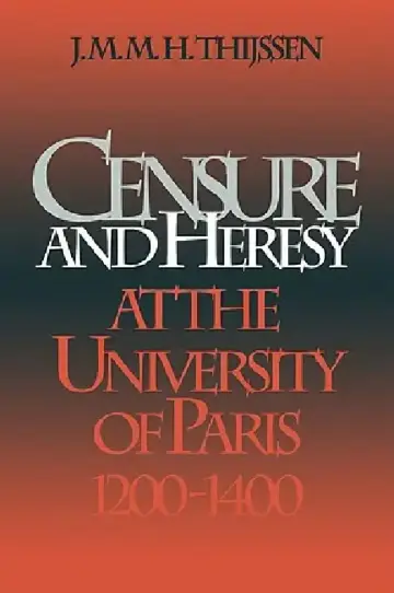 Cover of Censure and Heresy at the University of Paris, 1200-1400