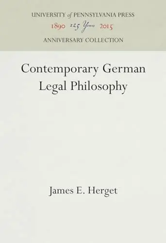 Cover of Contemporary German Legal Philosophy
