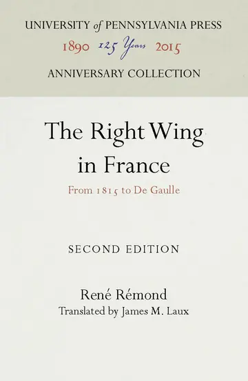 Cover of The Right Wing in France