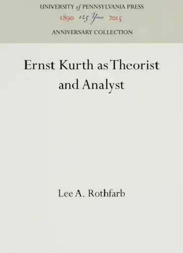 Cover of Ernst Kurth as Theorist and Analyst