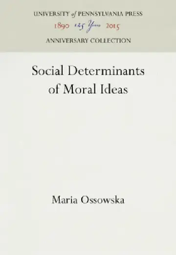 Cover of Social Determinants of Moral Ideas