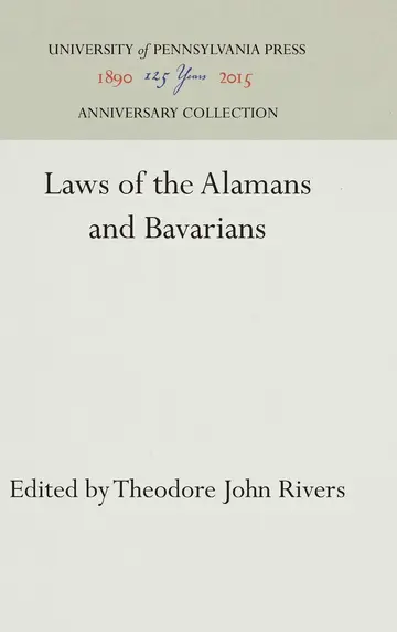 Cover of Laws of the Alamans and Bavarians