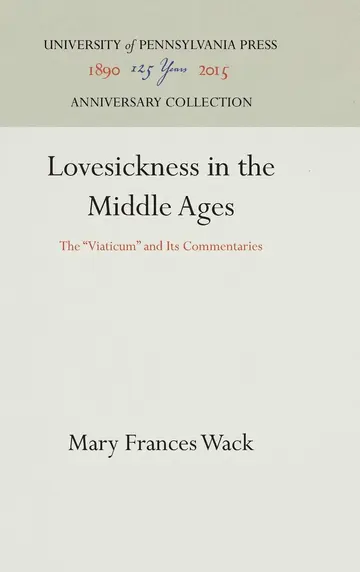 Cover of Lovesickness in the Middle Ages