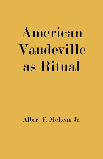 Cover of American Vaudeville as Ritual