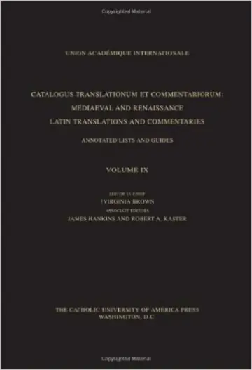 Cover of Catalogus Translationum Et Commentariorum