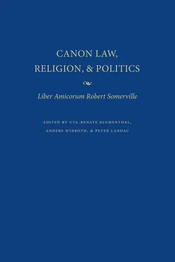 Cover of Canon Law, Religion, and Politics