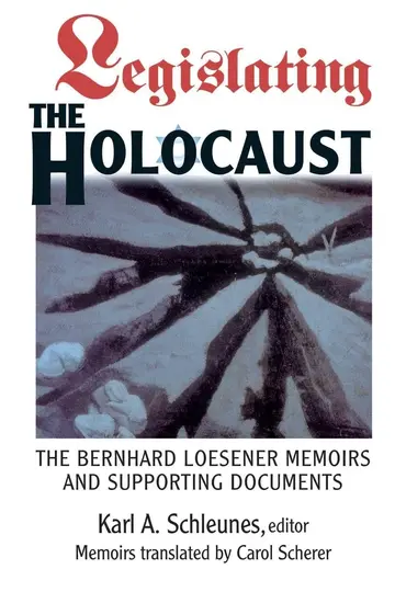Cover of Legislating the Holocaust