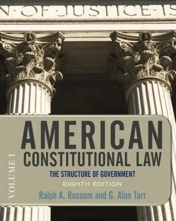 Cover of American Constitutional Law, Eighth Edition, Volume 1