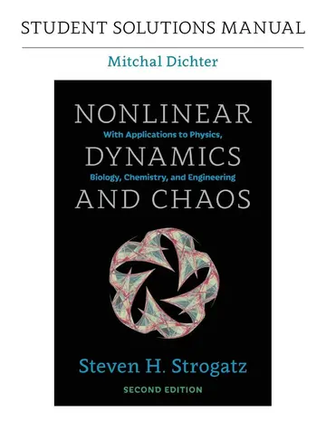 Cover of Student Solutions Manual for Nonlinear Dynamics and Chaos
