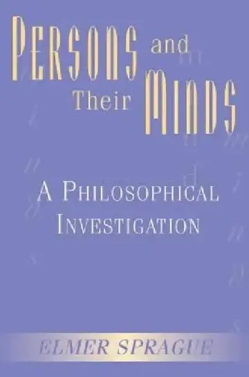 Cover of Persons and Their Minds