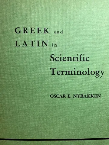 Cover of Greek and Latin in Scientific Terminology
