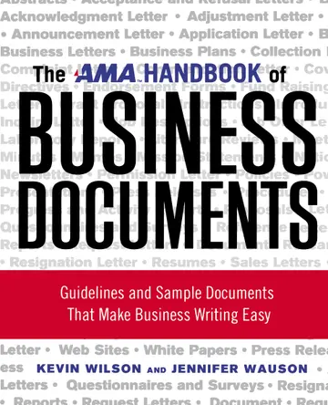 Cover of The AMA Handbook of Business Documents