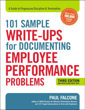 Cover of 101 Sample Write-Ups for Documenting Employee Performance Problems