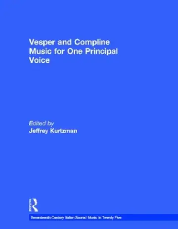 Cover of Vesper and Compline Music for One Principal Voice
