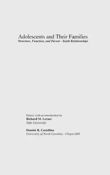 Cover of Adolescents and Their Families