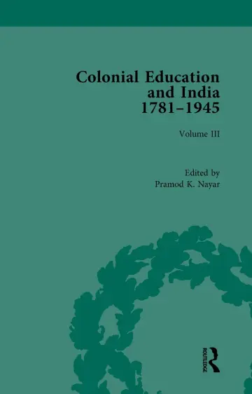 Cover of Colonial Education and India 1781-1945