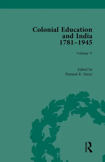 Cover of Colonial Education and India 1781-1945