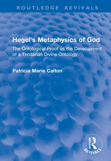 Cover of Hegel's Metaphysics of God