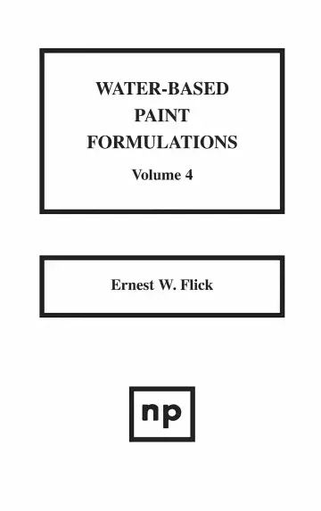Cover of Water-Based Paint Formulations